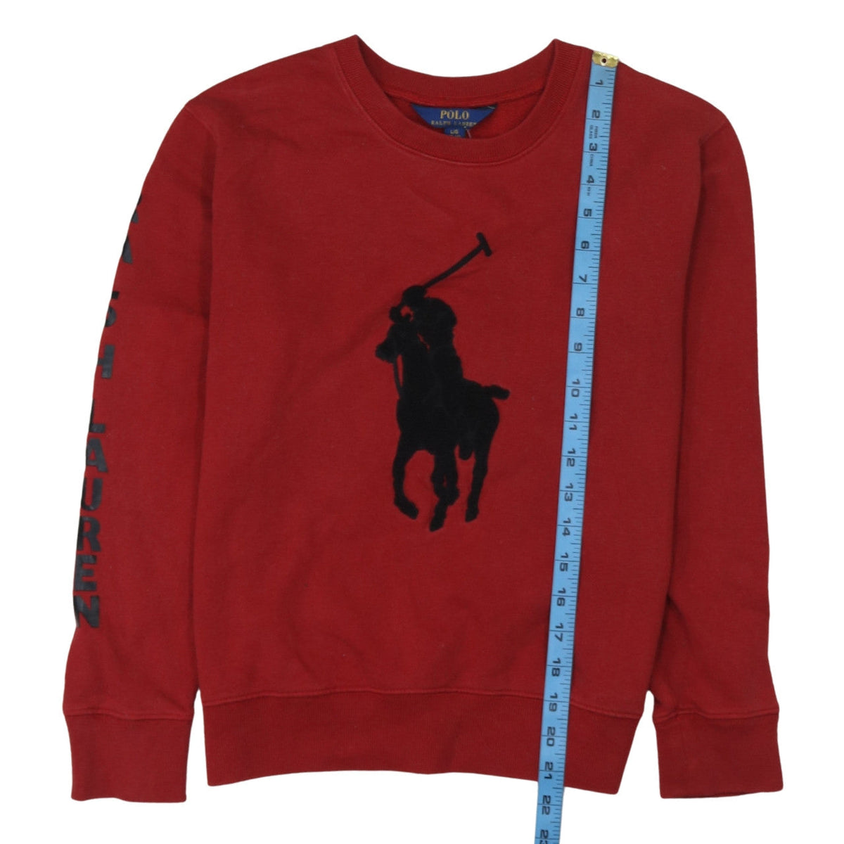 Ralph Lauren Boys Red Pullover Sweatshirt 12-14 Years Crew Neck Graphic Logo