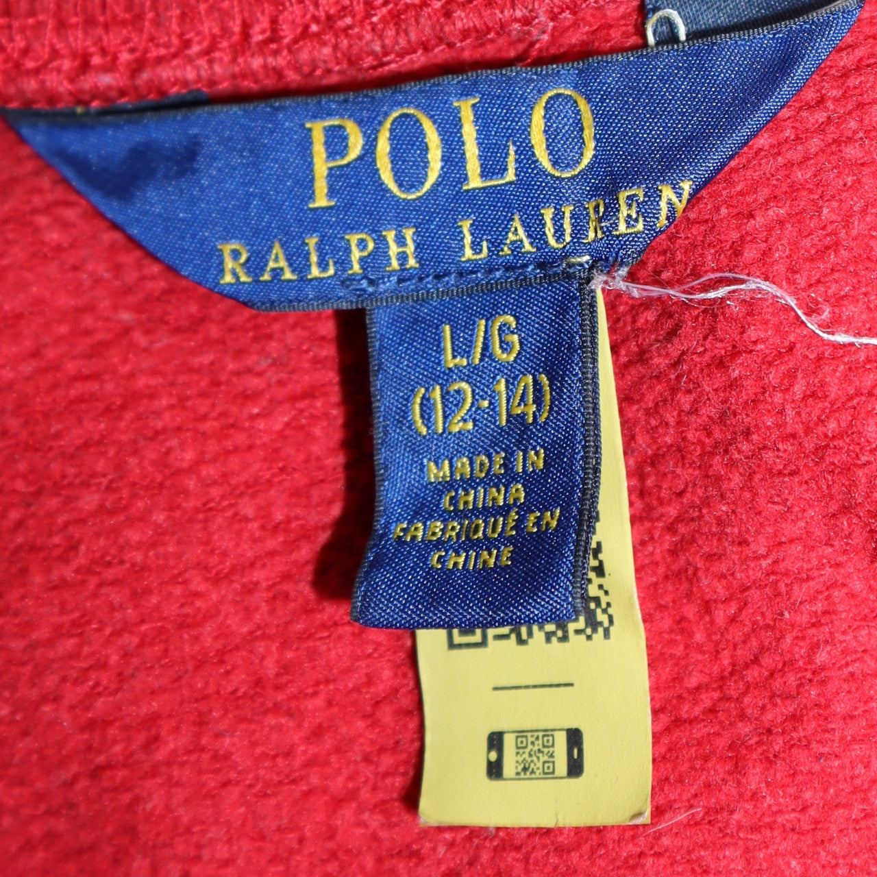 Ralph Lauren Boys Red Pullover Sweatshirt 12-14 Years Crew Neck Graphic Logo