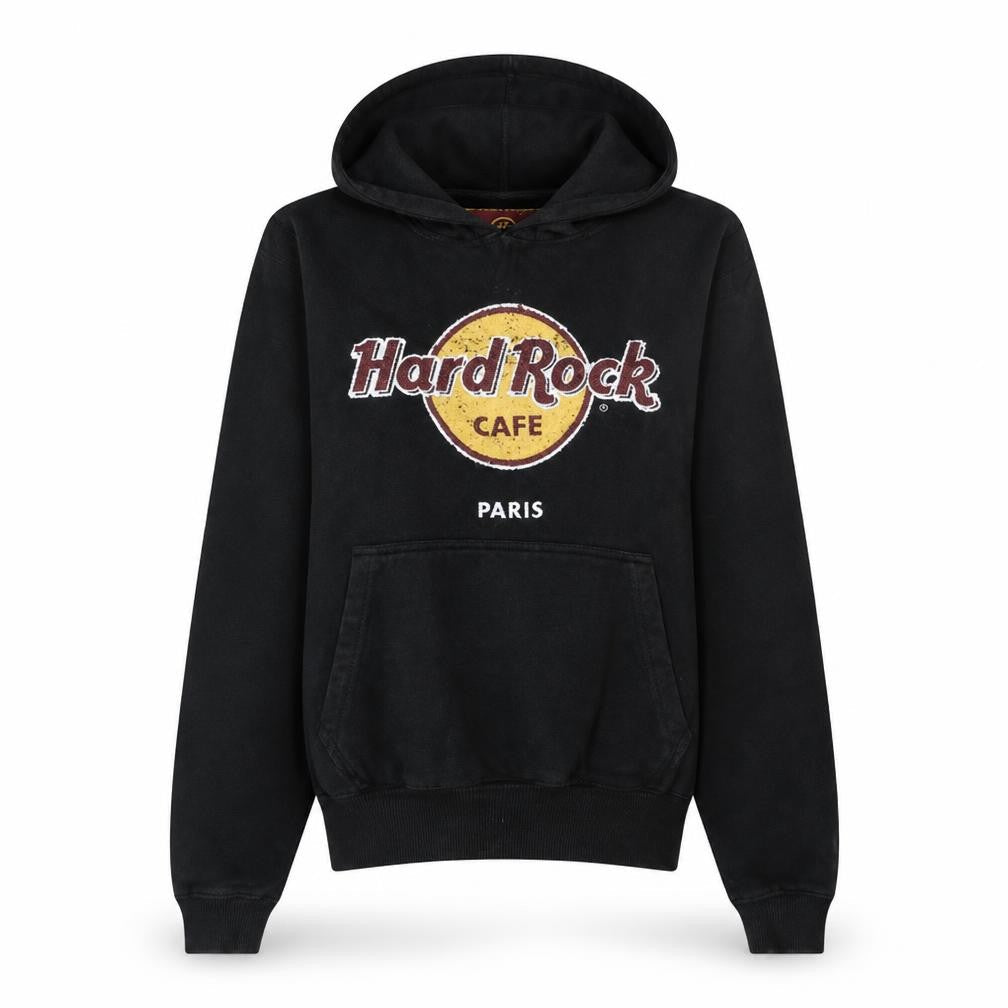 Hard Rock Cafe Paris Women's Black Pullover Hoodie Small Cotton Blend