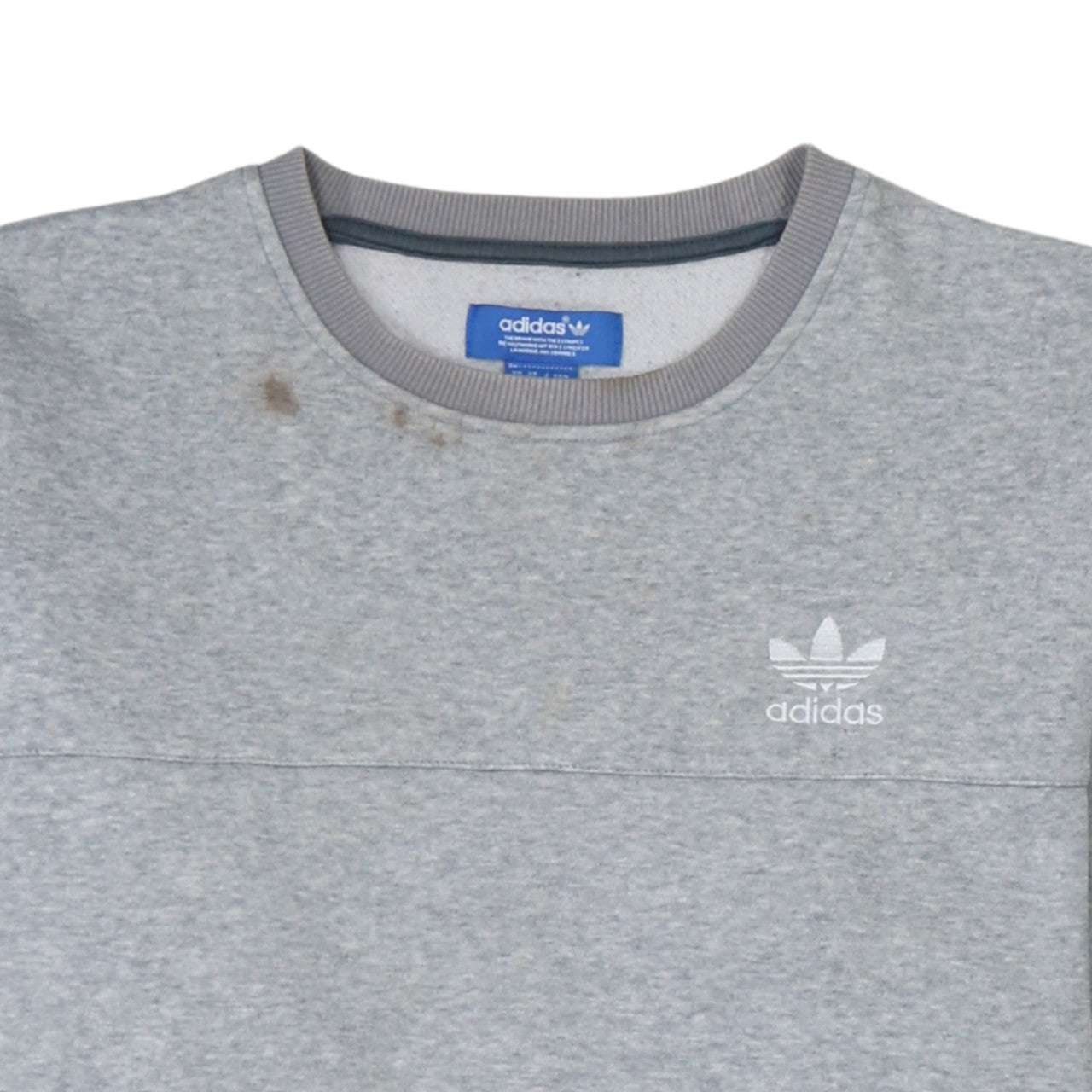 Adidas Men's Grey Crew Neck Pullover Sweatshirt Size M