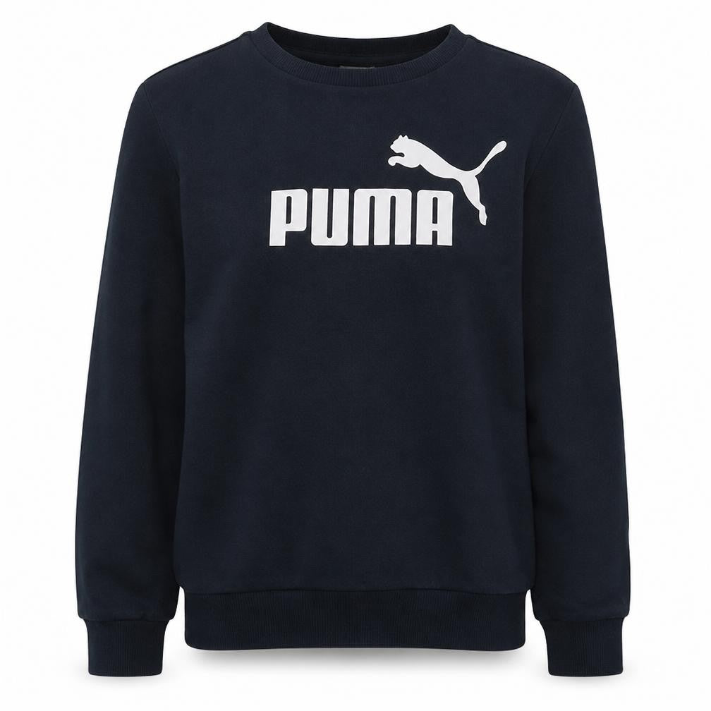 Puma Womens Black XS Pullover Sweatshirt Crew Neck Logo Cotton Blend