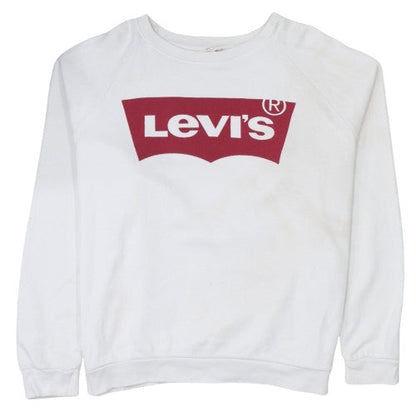 Levi's Women's White Logo Pullover Sweatshirt Size L