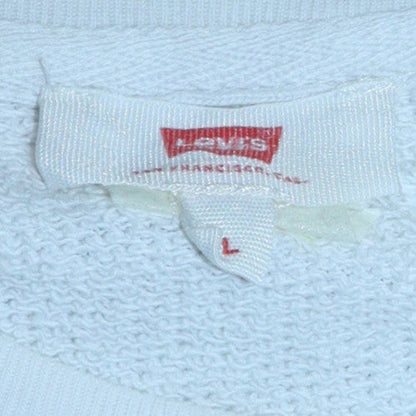 Levi's Women's White Logo Pullover Sweatshirt Size L