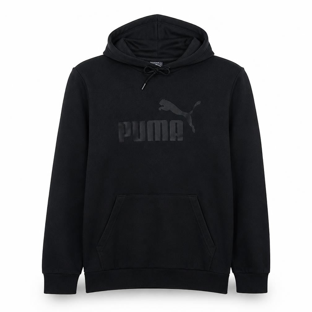 Puma Men's Black Pullover Hoodie L Sports Fleece Logo Sweatshirt