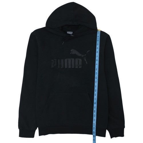 Puma Men's Black Pullover Hoodie L Sports Fleece Logo Sweatshirt