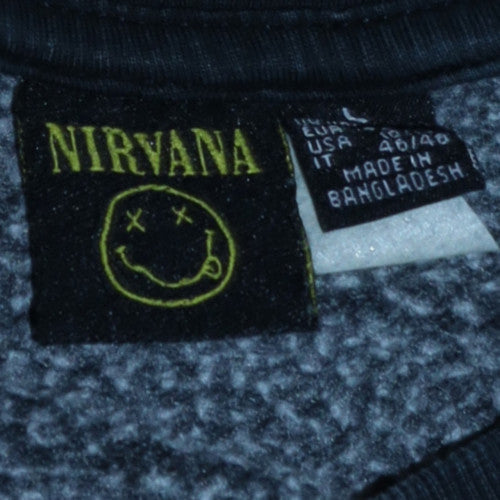 Nirvana Women's Black Graphic Print Pullover Sweatshirt Size L