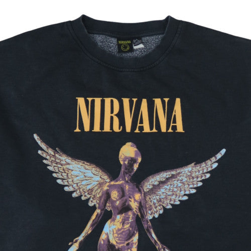 Nirvana Women's Black Graphic Print Pullover Sweatshirt Size L