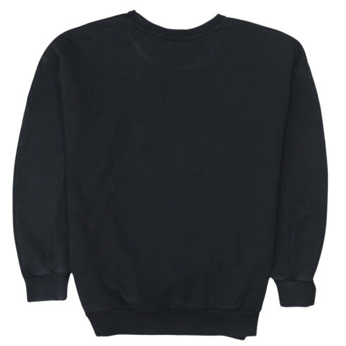 Adidas Womens Black Crew Neck Sweatshirt Size 8 Logo Print Pullover