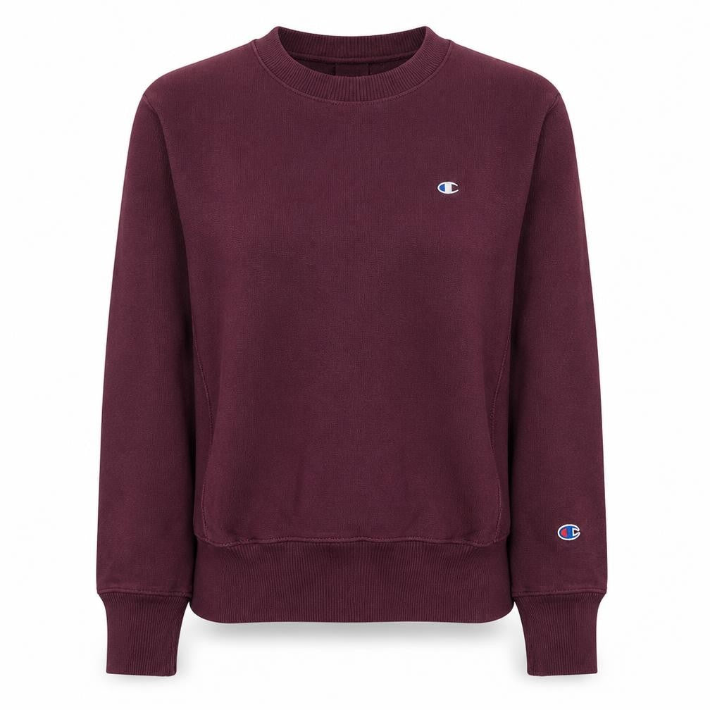 Champion Women’s Burgundy Reverse Weave Sweatshirt Small Crew Neck Cotton