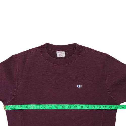 Champion Women’s Burgundy Reverse Weave Sweatshirt Small Crew Neck Cotton