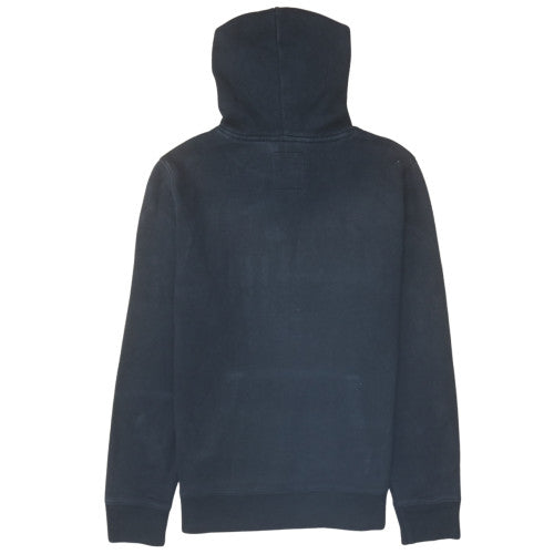Hollister Mens Black Pullover Hoodie Medium Logo Embroidered Fleece