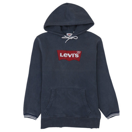 Levi's Men's Blue Pullover Hoodie M Logo Cotton Blend Casual