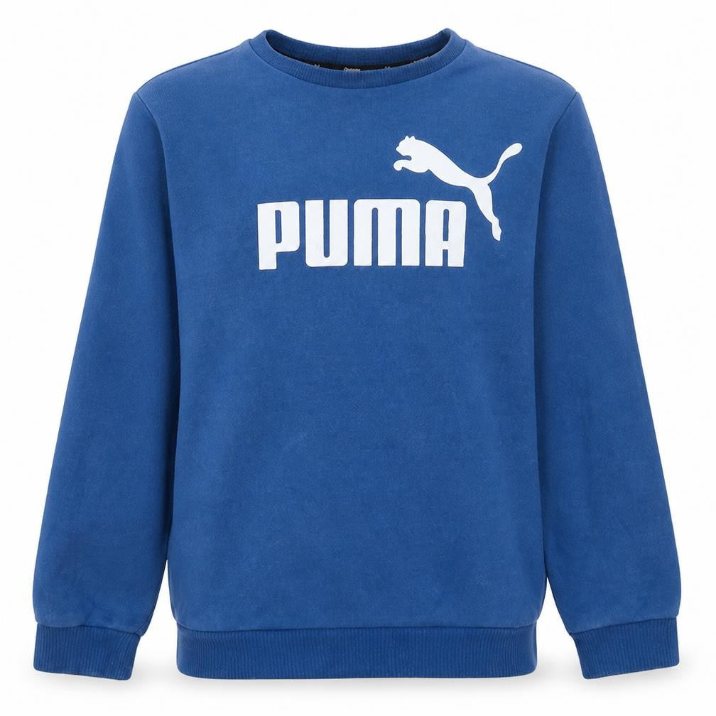 Puma Boys Blue Crew Neck Pullover Sweatshirt 13-14 Years Fleece Logo