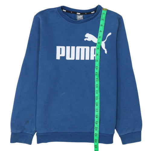 Puma Boys Blue Crew Neck Pullover Sweatshirt 13-14 Years Fleece Logo