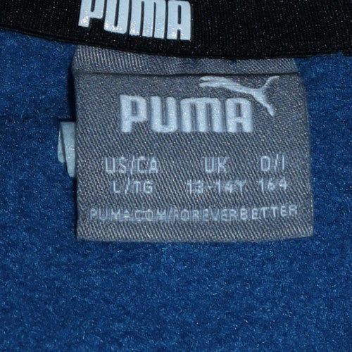 Puma Boys Blue Crew Neck Pullover Sweatshirt 13-14 Years Fleece Logo