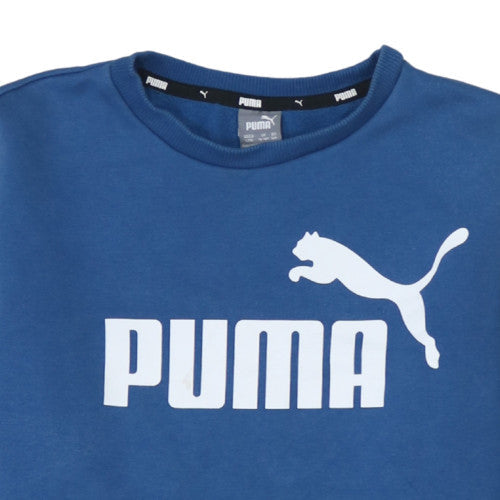 Puma Boys Blue Crew Neck Pullover Sweatshirt 13-14 Years Fleece Logo