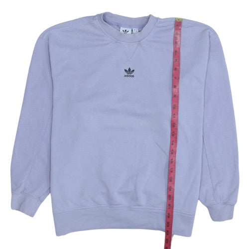 Adidas Women’s Lilac Crew Neck Sweatshirt UK 8 Cotton Logo Jumper
