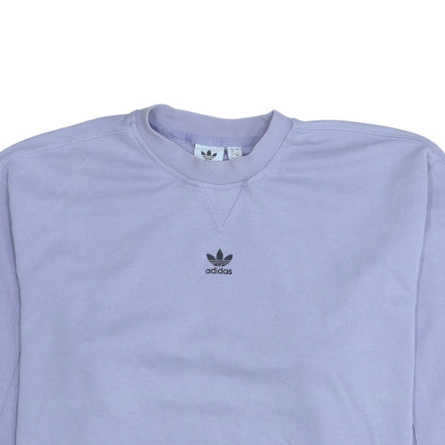 Adidas Women’s Lilac Crew Neck Sweatshirt UK 8 Cotton Logo Jumper