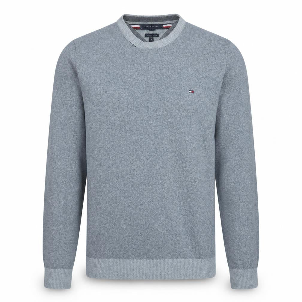 Tommy Hilfiger Men's Grey Cotton Crew Neck Jumper M