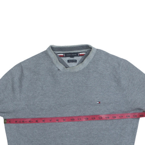 Tommy Hilfiger Men's Grey Cotton Crew Neck Jumper M