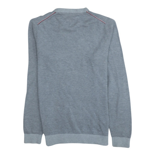 Tommy Hilfiger Men's Grey Cotton Crew Neck Jumper M