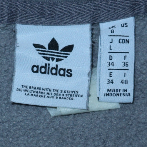 Adidas Womens Grey 1/4 Zip Pullover Sweatshirt Size 8