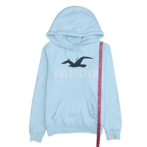 Hollister Women Light Blue Pullover Hoodie XS Cotton Blend