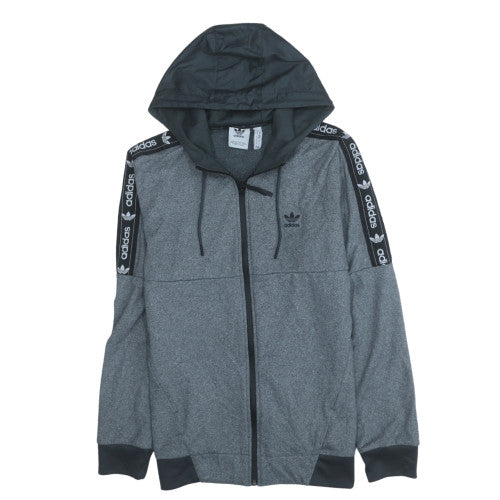 Adidas Mens Grey Full Zip Hoodie M Sportswear Hooded Sweatshirt