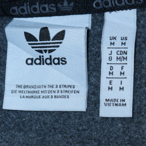 Adidas Mens Grey Full Zip Hoodie M Sportswear Hooded Sweatshirt