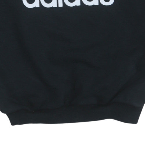 Adidas Women Black Size 8 Pullover Crew Neck Sweatshirt