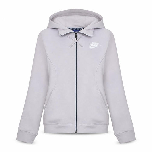 Nike Women's Beige Full Zip Hoodie Small - Cotton Blend Sweatshirt