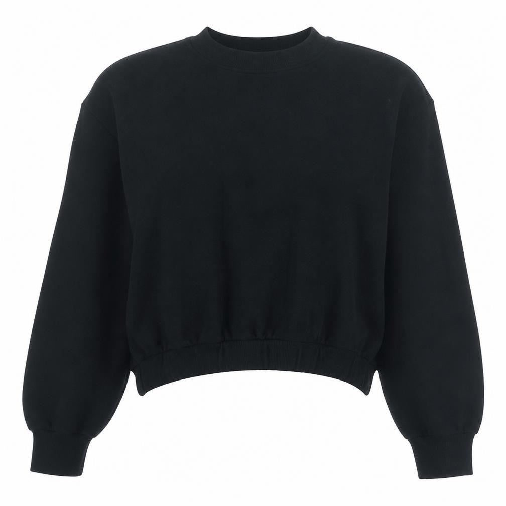 Zara Women Black Pullover Sweatshirt Size M Crew Neck Long Sleeve