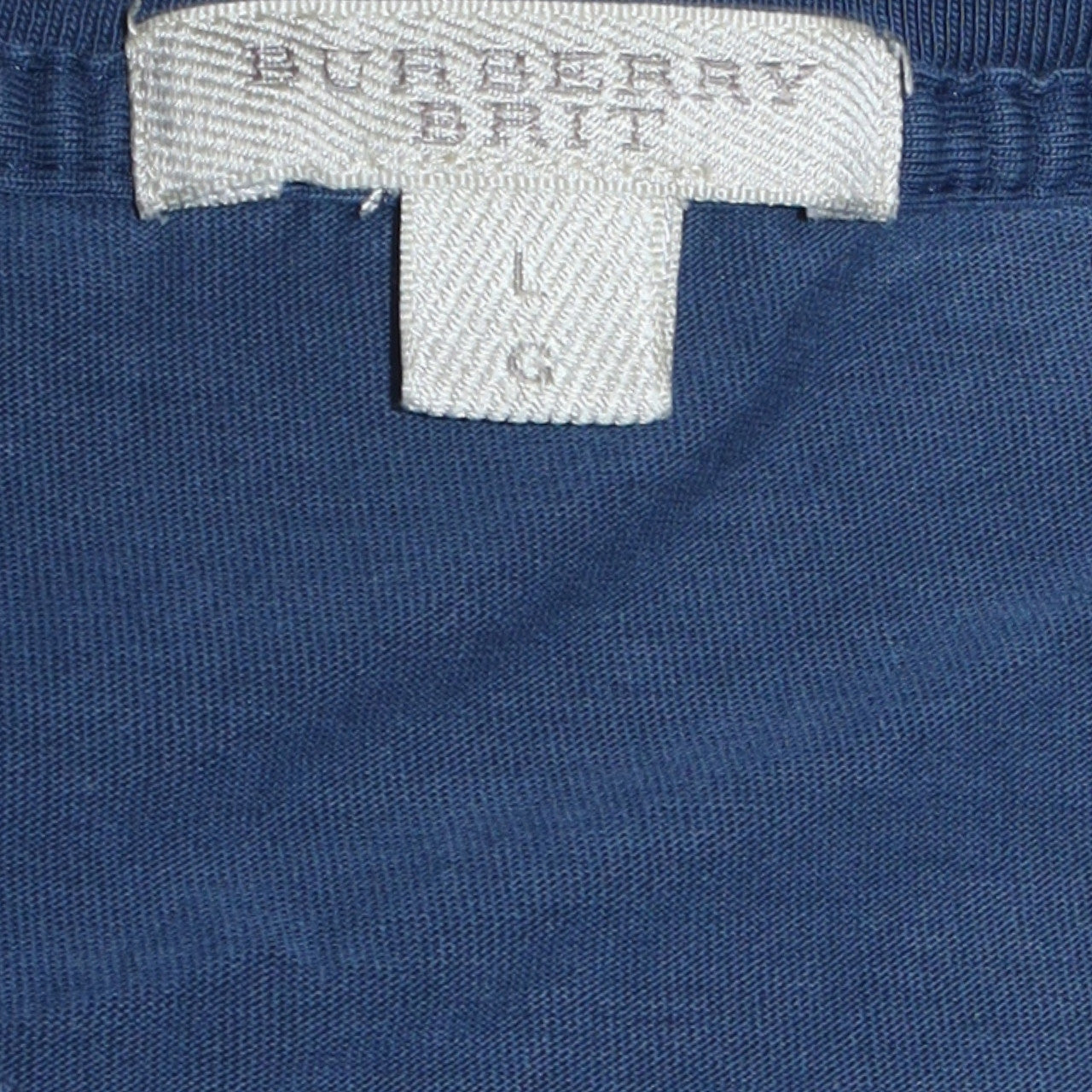Burberry Brit Men's Blue Cotton Embroidered Logo T-Shirt Size L