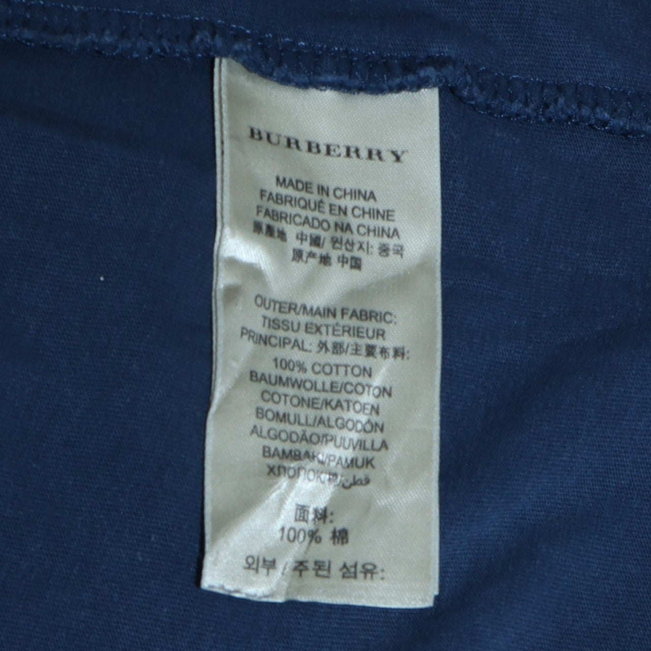 Burberry Brit Men's Blue Cotton Embroidered Logo T-Shirt Size L
