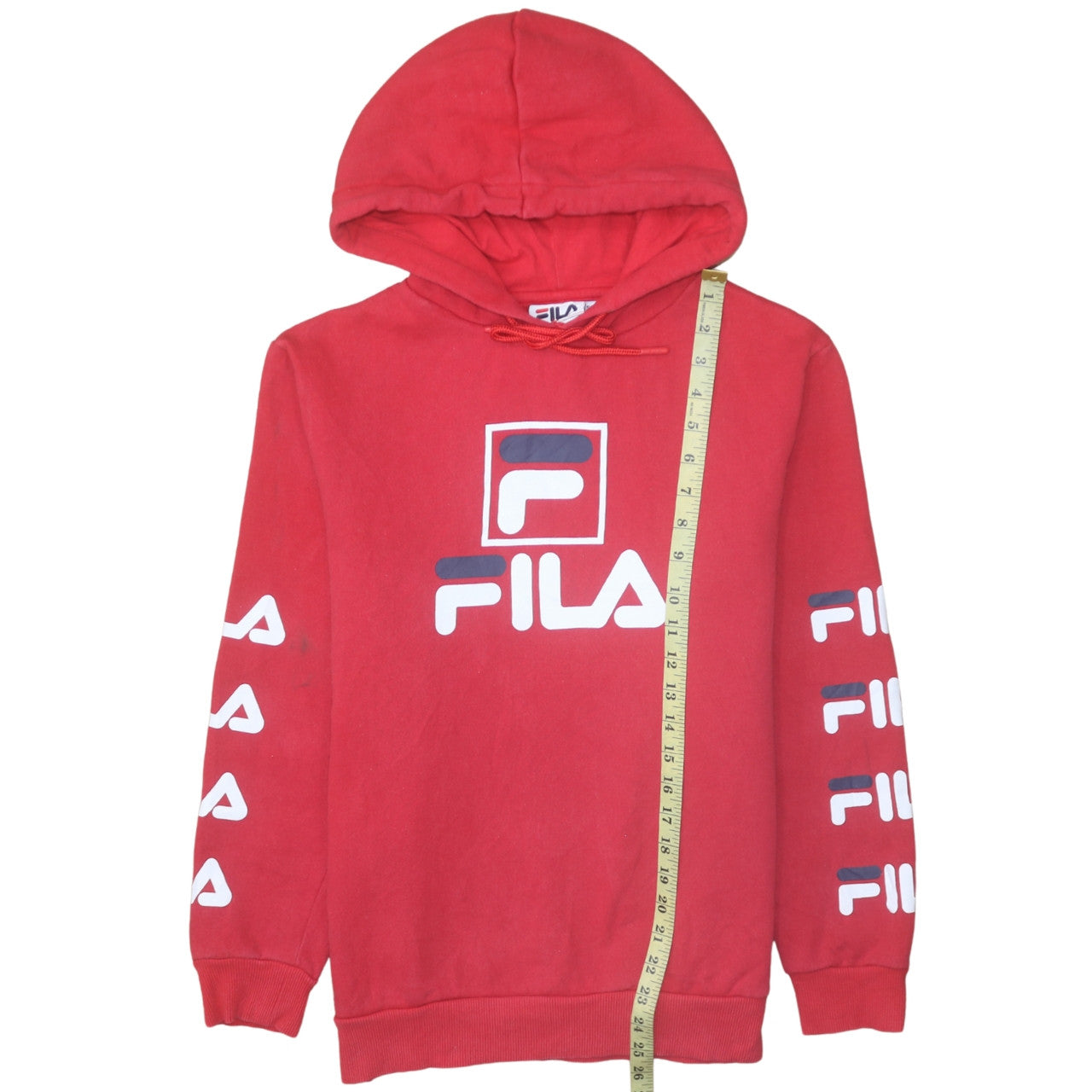Fila Women’s Red Pullover Hoodie Size 10 Logo Print Sweatshirt