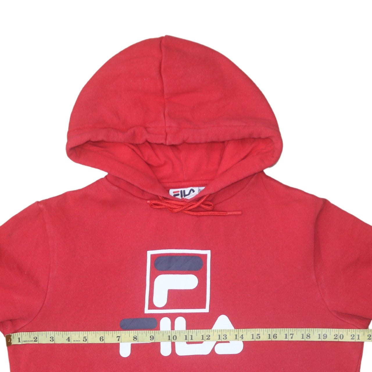 Fila Women’s Red Pullover Hoodie Size 10 Logo Print Sweatshirt
