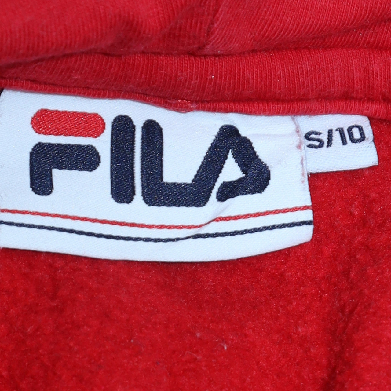Fila Women’s Red Pullover Hoodie Size 10 Logo Print Sweatshirt