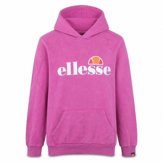 Front view of Ellesse girls’ pink pullover hoodie 13-14 years cotton blend logo sweatshirt