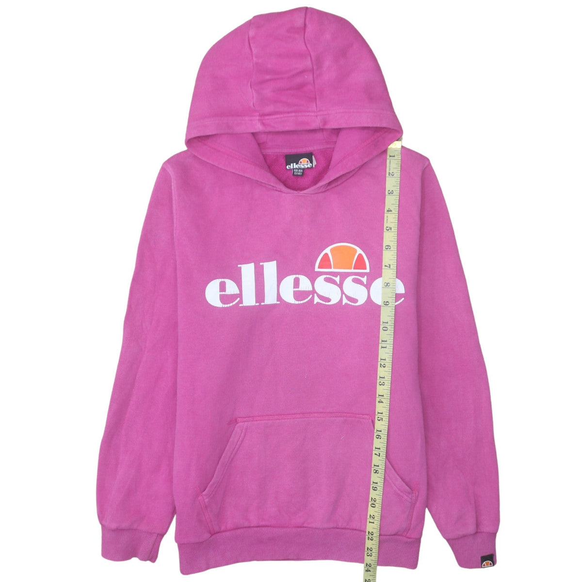 Ellesse Girls Pink Pullover Hoodie 13-14 Years Cotton Blend Logo Sweatshirt