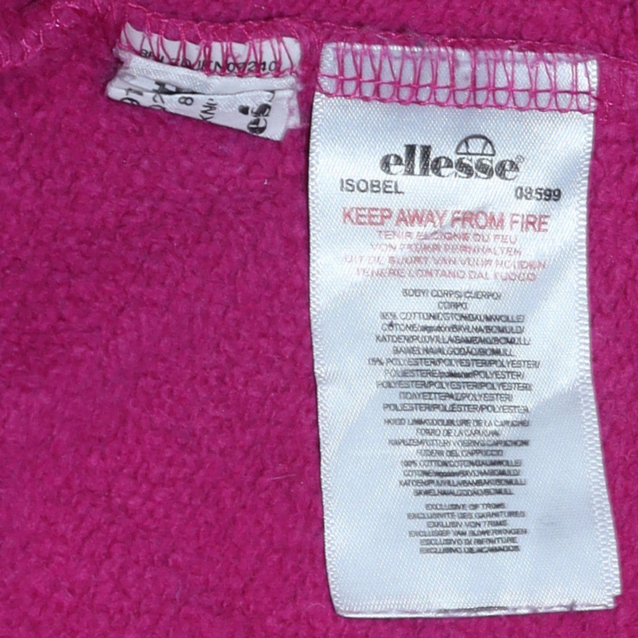 Ellesse Girls Pink Pullover Hoodie 13-14 Years Cotton Blend Logo Sweatshirt