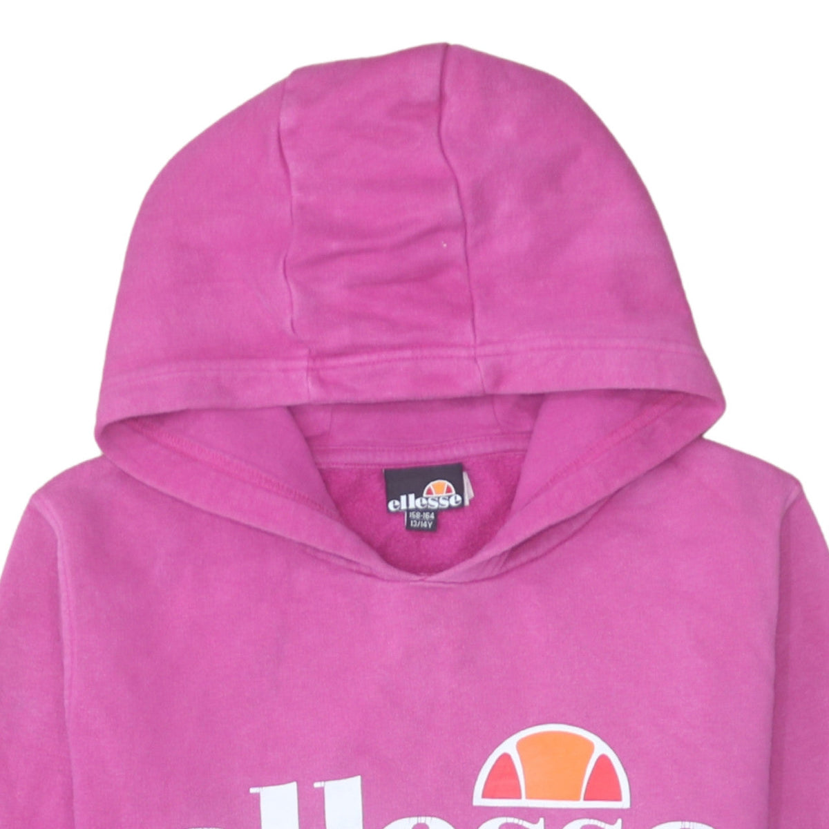 Ellesse Girls Pink Pullover Hoodie 13-14 Years Cotton Blend Logo Sweatshirt