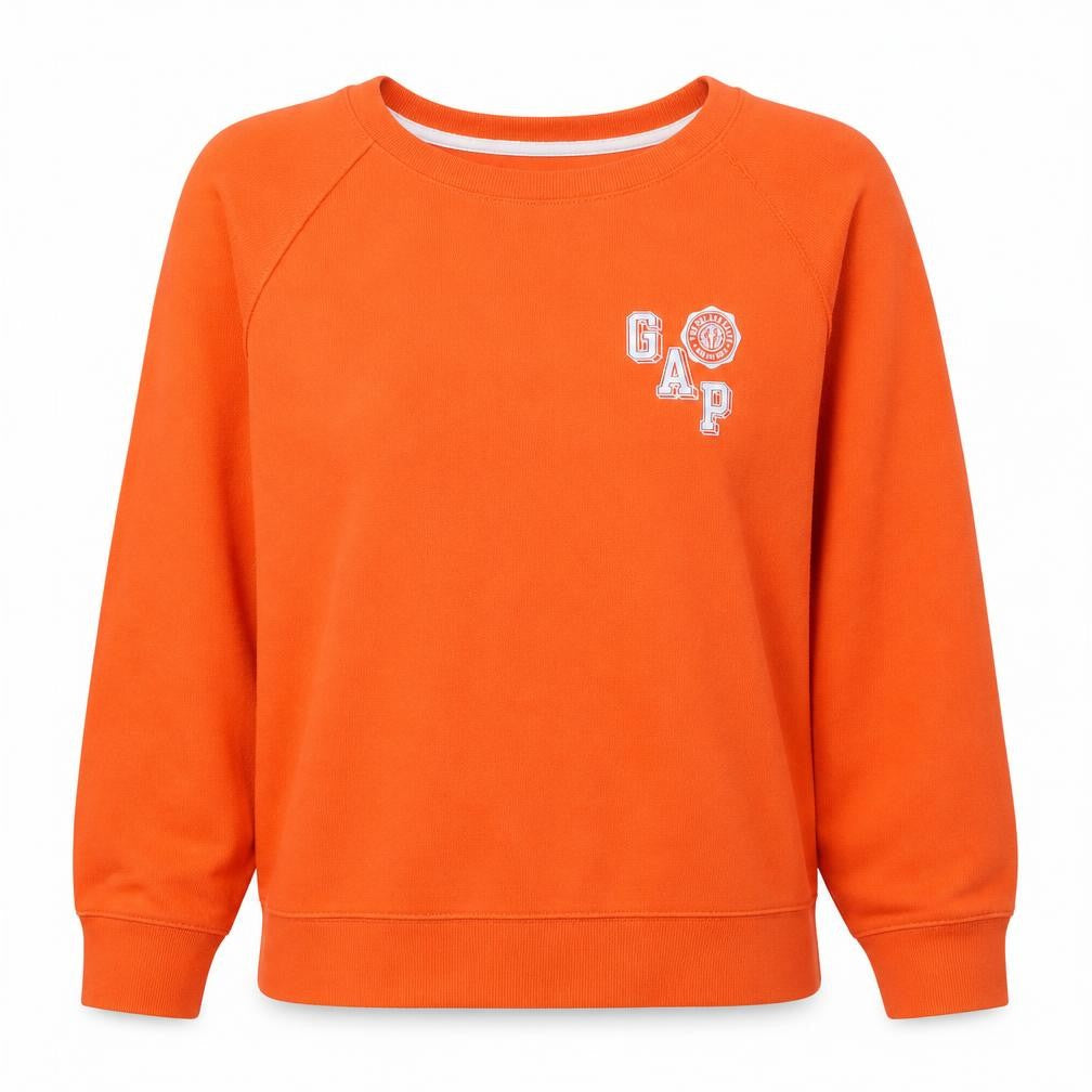 Gap Womens Orange Crew Neck Pullover Sweatshirt XL