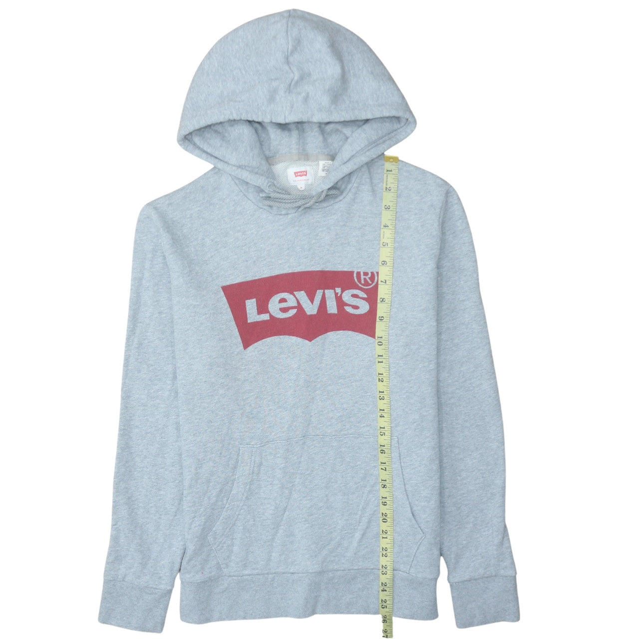 Levi's Men's Grey Pullover Hoodie M Logo Graphic Sweatshirt