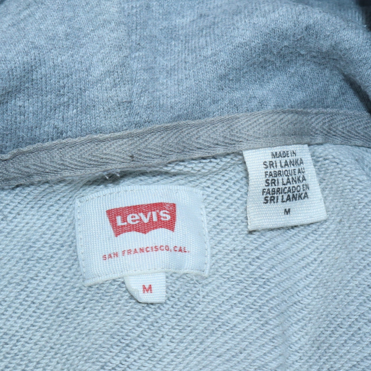 Levi's Men's Grey Pullover Hoodie M Logo Graphic Sweatshirt