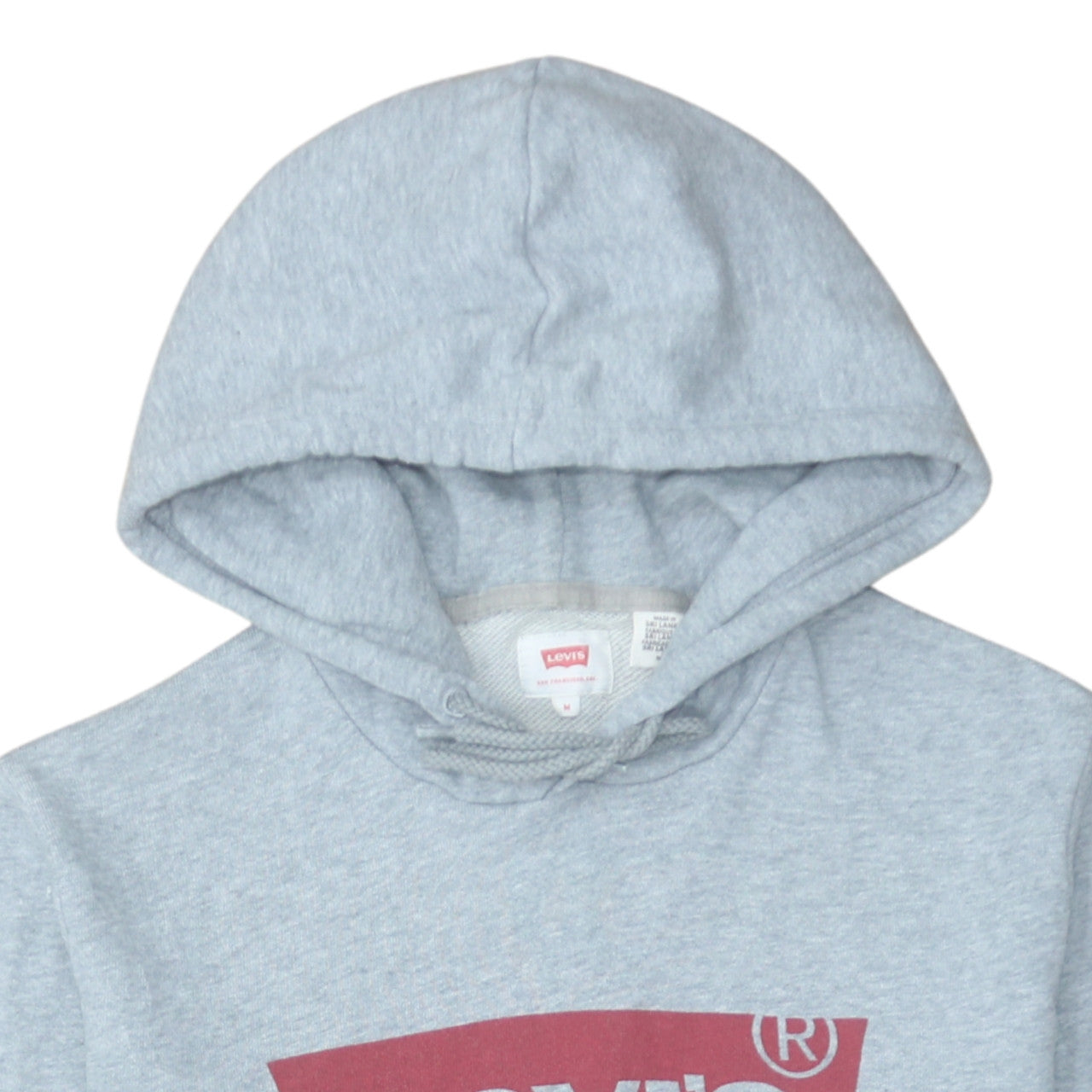 Levi's Men's Grey Pullover Hoodie M Logo Graphic Sweatshirt