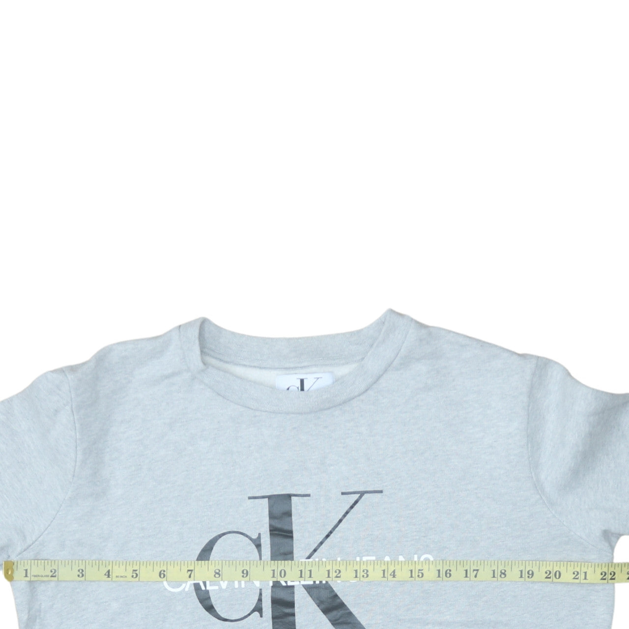 Calvin Klein Jeans Men's Grey Logo Sweatshirt L Pullover Crew Neck