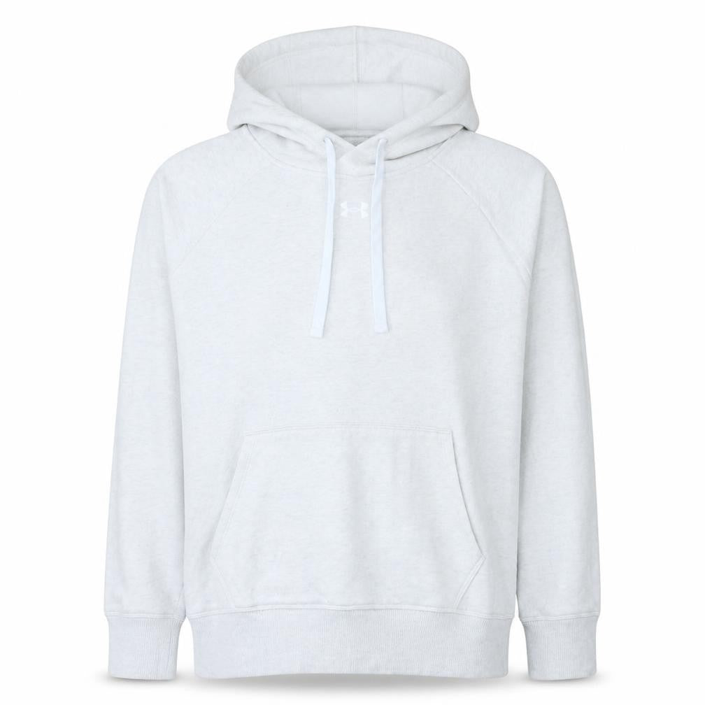 Under Armour Mens White L Pullover Hoodie Fleece Sweatshirt
