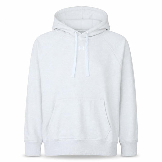 Under Armour Mens White L Pullover Hoodie Fleece Sweatshirt
