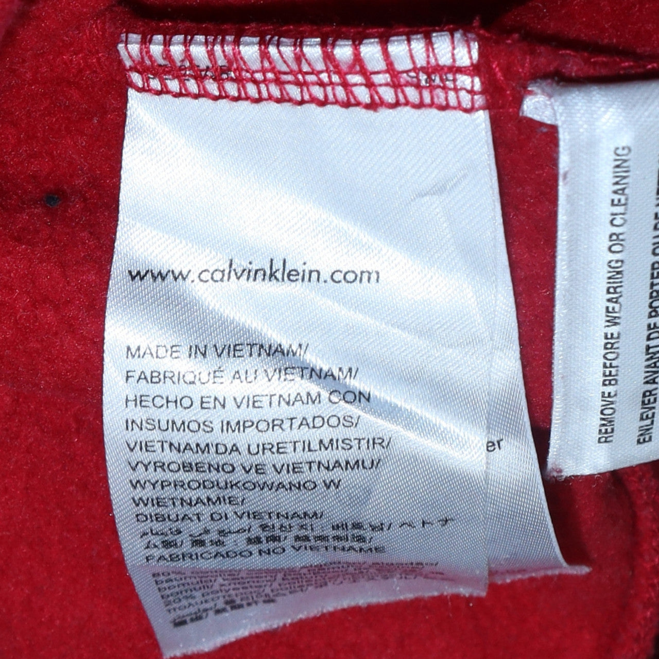 Calvin Klein Jeans Women's Red Cotton Logo Pullover Sweatshirt Size S