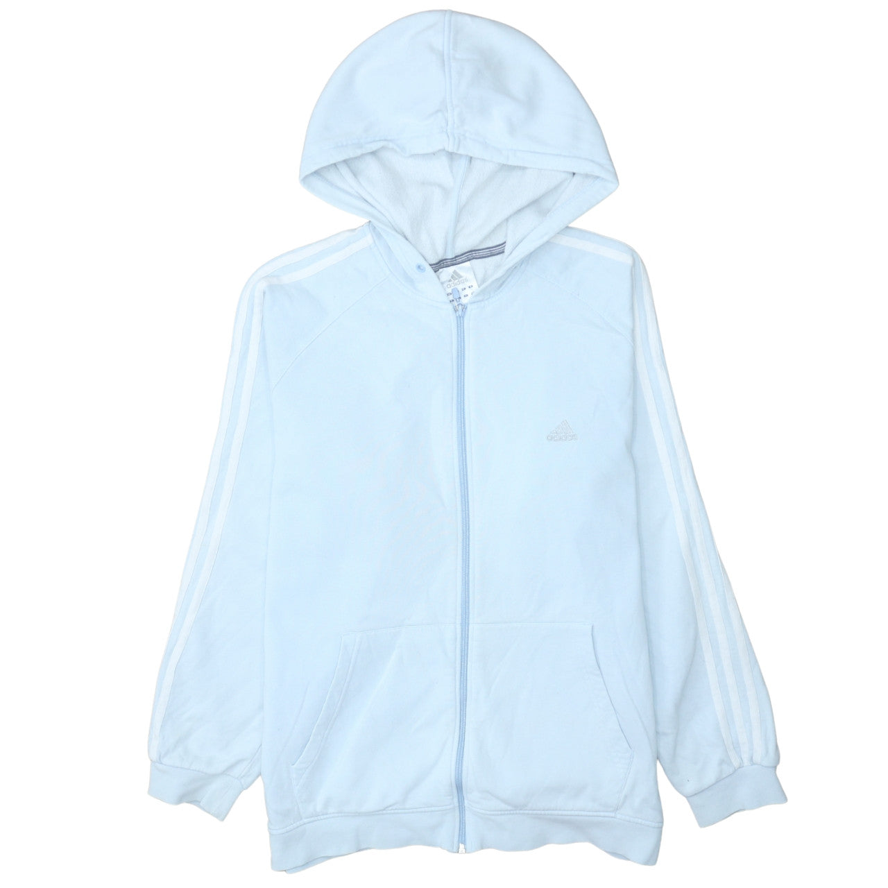 Adidas Teens Blue Full Zip Hoodie Size 10-11 Fleece Sportswear